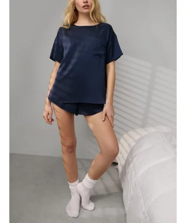 Washable Silk Tee Short Set