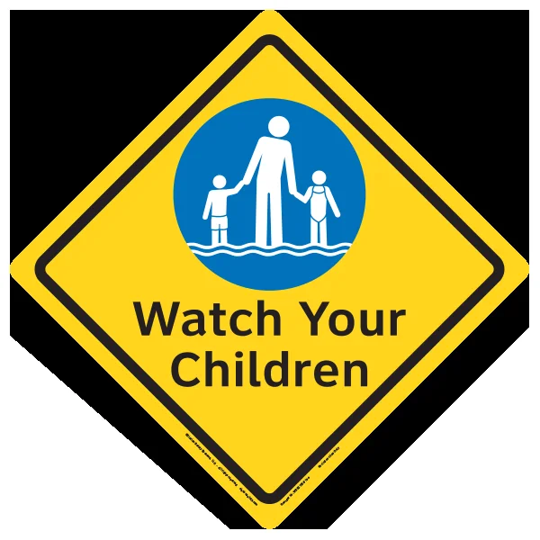 Watch Your Children Indoor Pool Safety Diamond Sign – 15.5 in x 15.5 in
