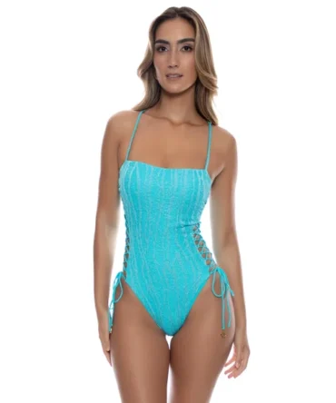 Wave Chaser Lace-Up One Piece Swimsuit