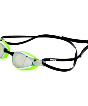 Way Funky Radioactive Blade Swimmer Mirrored Goggle - Green/Silver Mirror