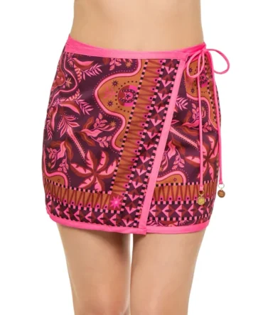 Whiskey Waves Tie Wrap Mini Skirt