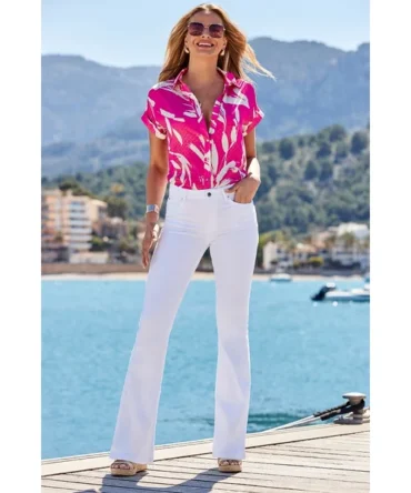 White Kick Flare Jeans