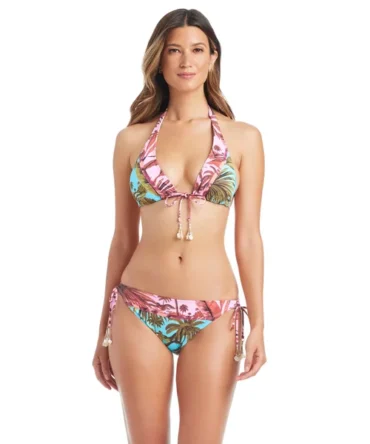 White Lotus Sliding Triangle Bikini Top