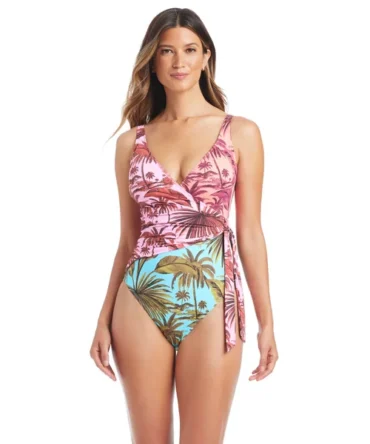 White Lotus Surplice One Piece Swimsuit