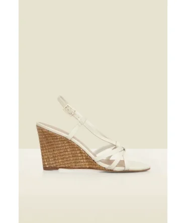 White Strappy Wedge Heel Sandals