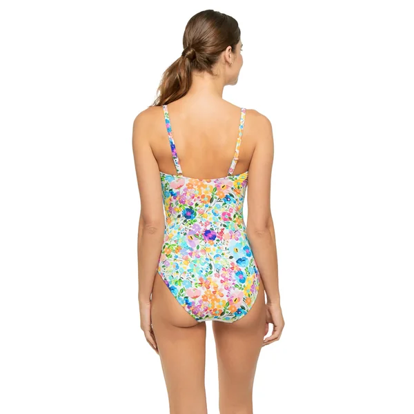 Wild Bloom Square Neck One Piece Swimsuit