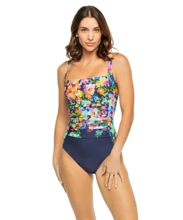 Wild Bloom Square Neck One Piece Swimsuit