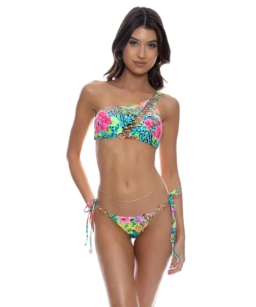 Wild Blooms Asymmetrical Bikini Top