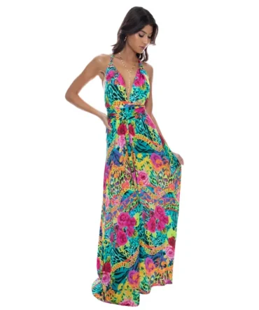 Wild Blooms Plunge Maxi Dress