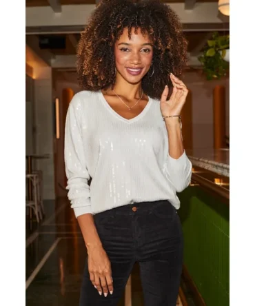 Winter White Sequin Jumper