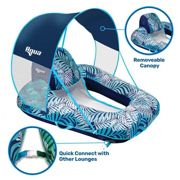 Zero Gravity Lounge with Removable Canopy | Inflatable Pool Chair Float